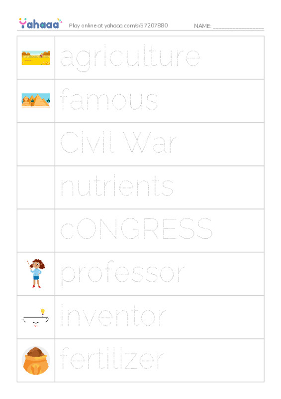 RAZ Vocabulary O: George Washington Carver PDF one column image words