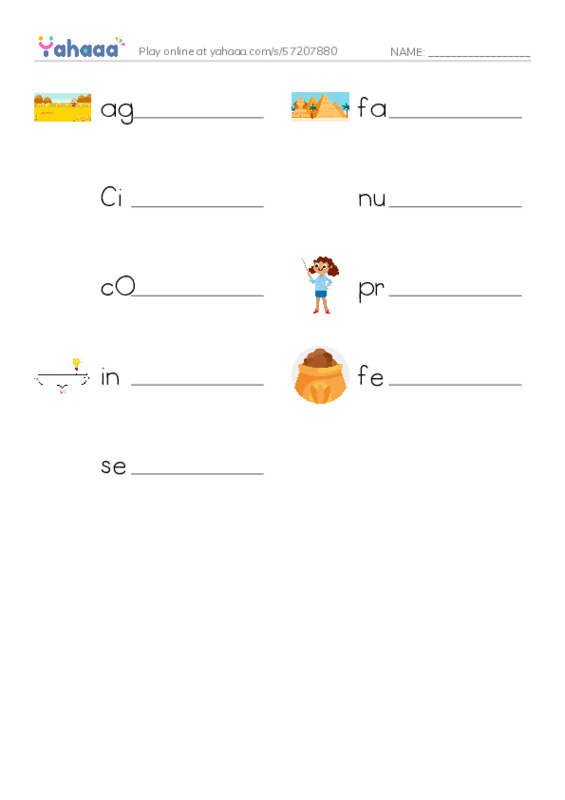 RAZ Vocabulary O: George Washington Carver PDF worksheet writing row