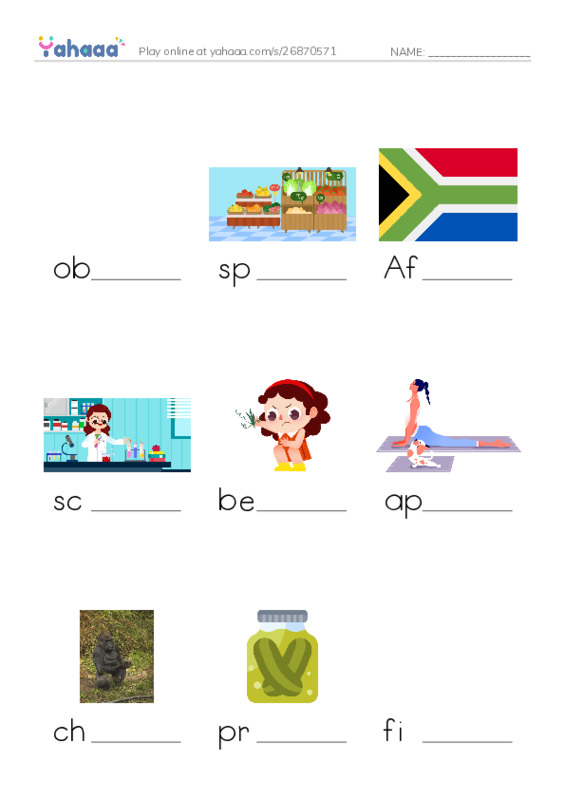 RAZ Vocabulary O: Jane Goodall PDF worksheet to fill in words gaps