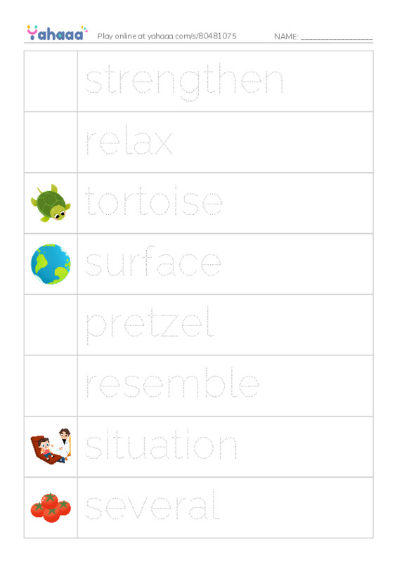 RAZ Vocabulary O: Jenny Loves Yoga2 PDF one column image words