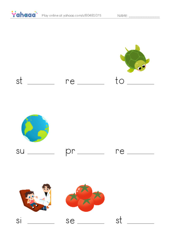 RAZ Vocabulary O: Jenny Loves Yoga2 PDF worksheet to fill in words gaps