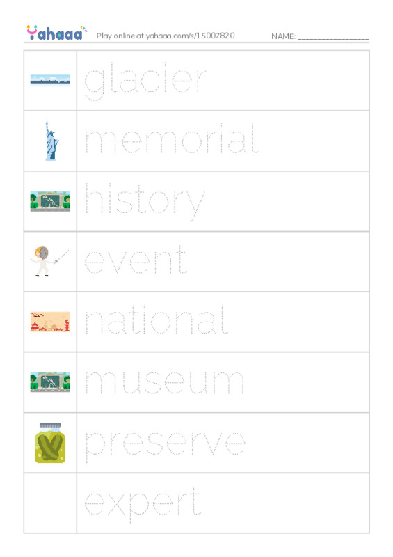 RAZ Vocabulary O: Park Rangers1 PDF one column image words