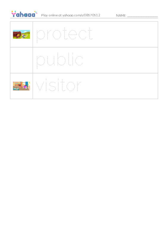 RAZ Vocabulary O: Park Rangers2 PDF one column image words