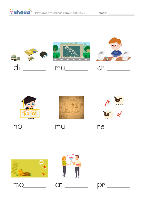 RAZ Vocabulary O: Roadside Oddities1 PDF worksheet to fill in words gaps
