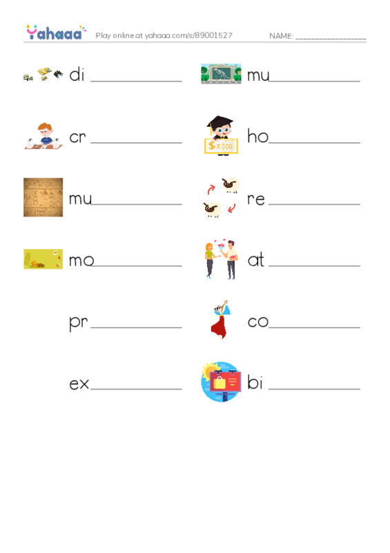 RAZ Vocabulary O: Roadside Oddities1 PDF worksheet writing row