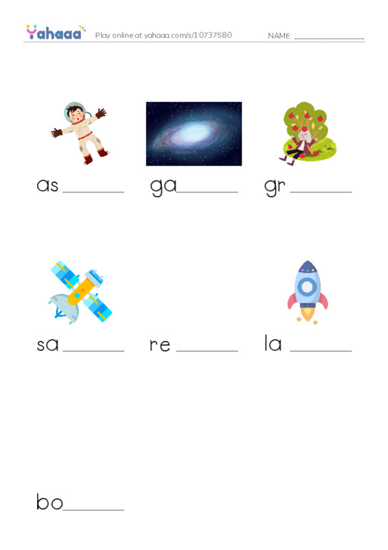 RAZ Vocabulary O: Sally Ride PDF worksheet to fill in words gaps