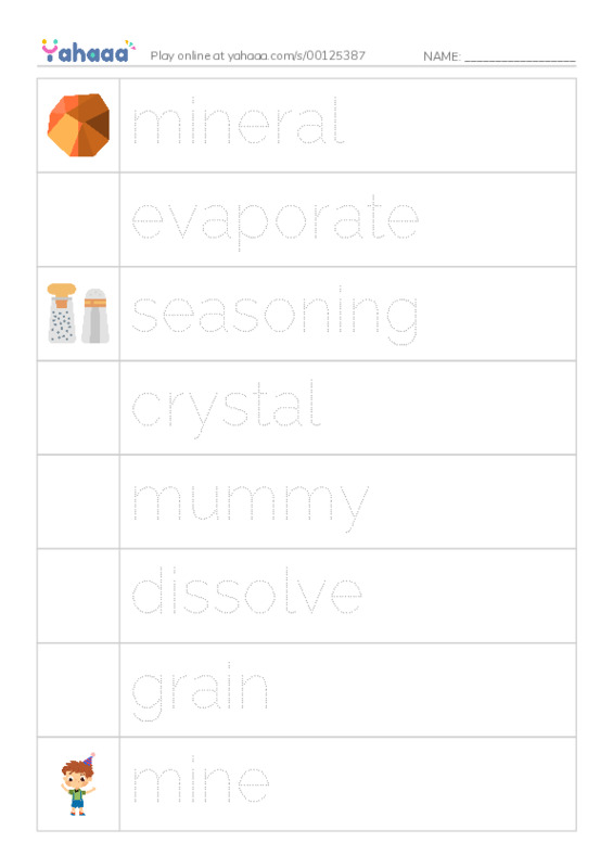 RAZ Vocabulary O: Salt Rocks PDF one column image words