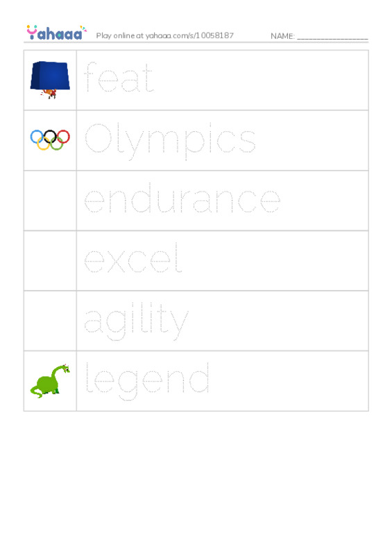 RAZ Vocabulary O: Summer Olympics Legends PDF one column image words