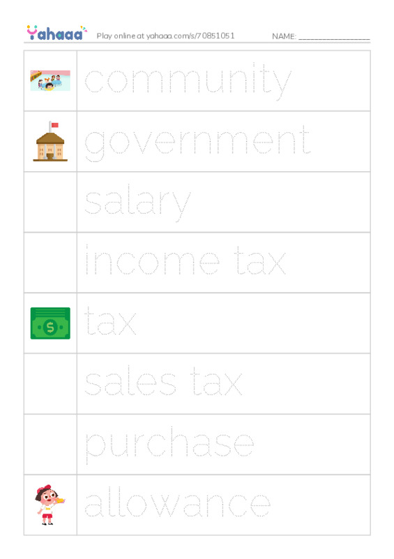 RAZ Vocabulary O: The Backpack Tax PDF one column image words