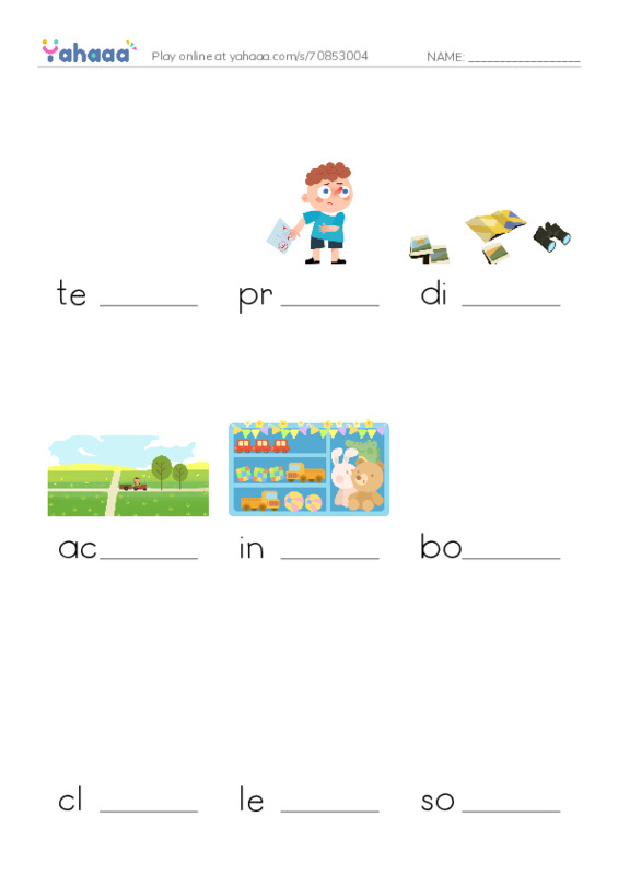 RAZ Vocabulary O: The Great Land Run PDF worksheet to fill in words gaps