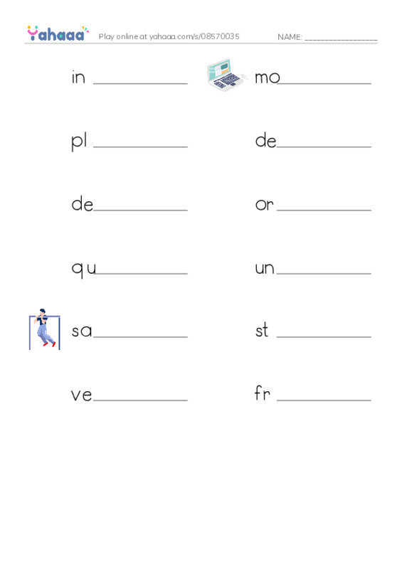RAZ Vocabulary O: Three Little Pigs The Wolfs Story PDF worksheet writing row