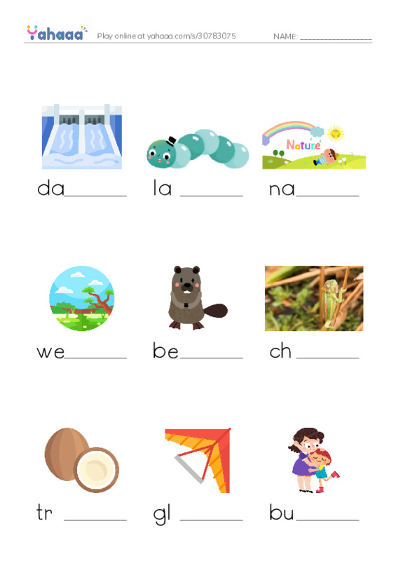 RAZ Vocabulary O: Wonders of Nature1 PDF worksheet to fill in words gaps