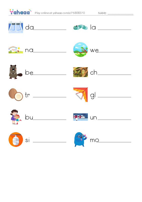 RAZ Vocabulary O: Wonders of Nature1 PDF worksheet writing row