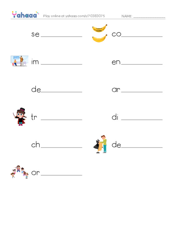 RAZ Vocabulary O: Beckys Puzzle Problem PDF worksheet writing row