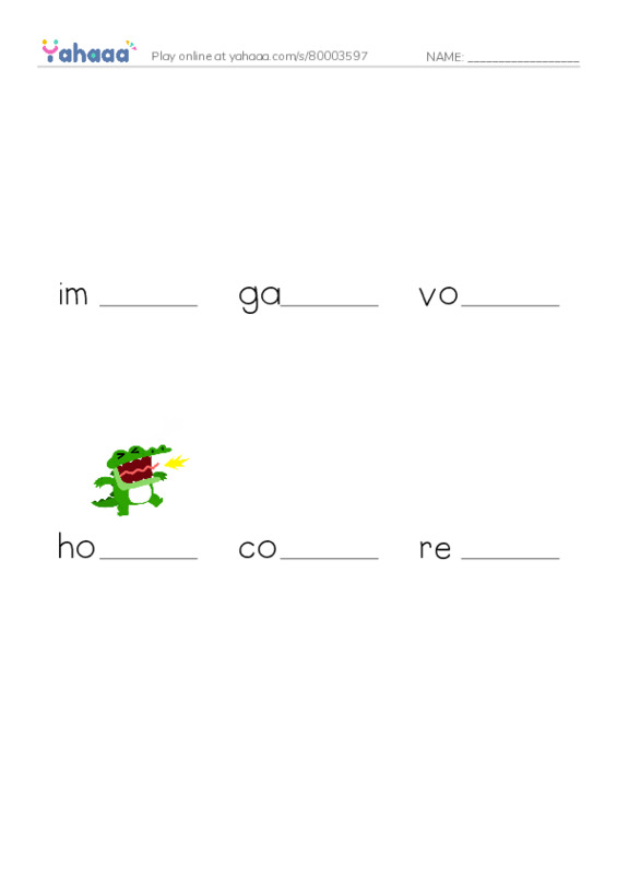RAZ Vocabulary O: Coyote and the Star PDF worksheet to fill in words gaps