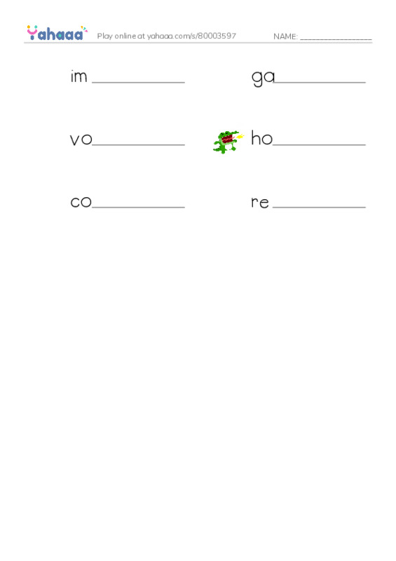 RAZ Vocabulary O: Coyote and the Star PDF worksheet writing row