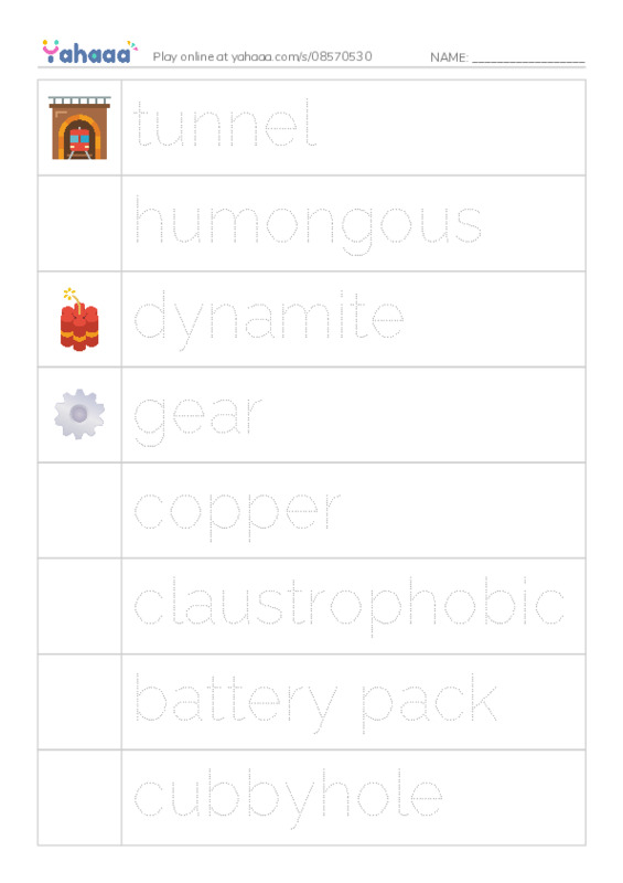 RAZ Vocabulary O: Deep Inside a Copper Mine PDF one column image words