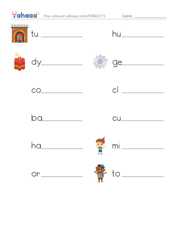RAZ Vocabulary O: Deep Inside a Copper Mine PDF worksheet writing row