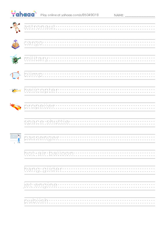 RAZ Vocabulary O: Fantastic Flying Machines1 PDF write between the lines worksheet