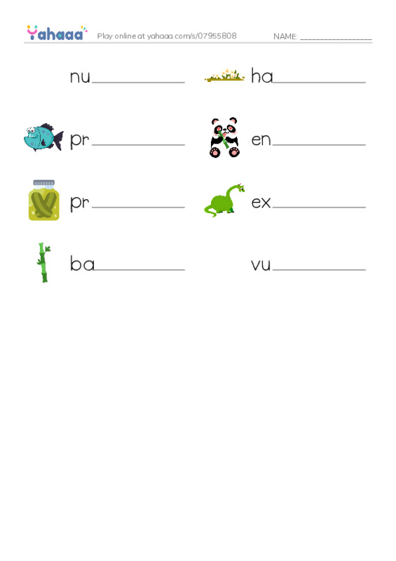 RAZ Vocabulary O: Giant Pandas PDF worksheet writing row