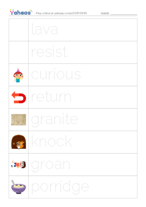 RAZ Vocabulary O: Goldilocks and the Other Three Bears PDF one column image words