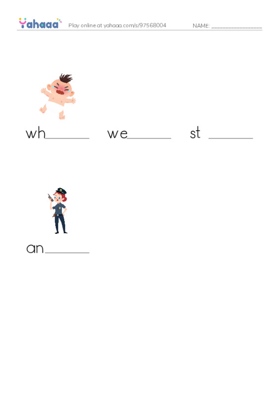 RAZ Vocabulary O: Goldilocks and the Three Bears PDF worksheet to fill in words gaps