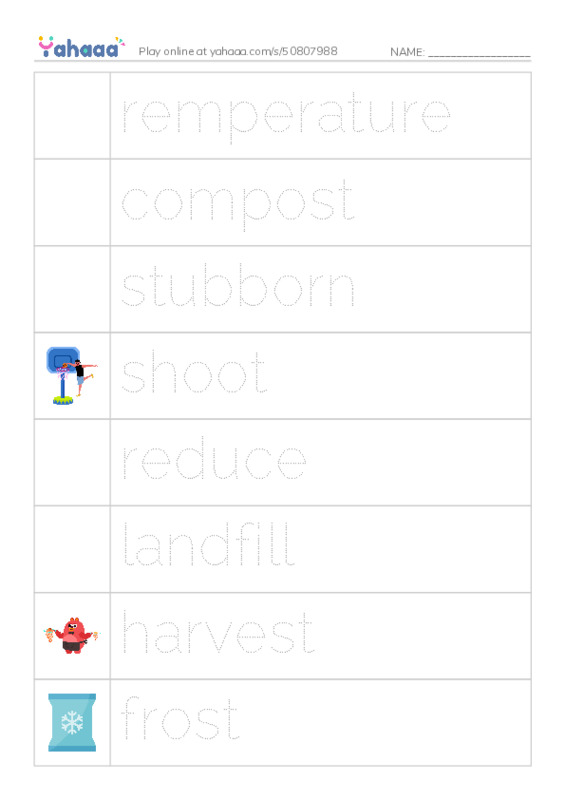 RAZ Vocabulary O: Landons Pumpkins PDF one column image words