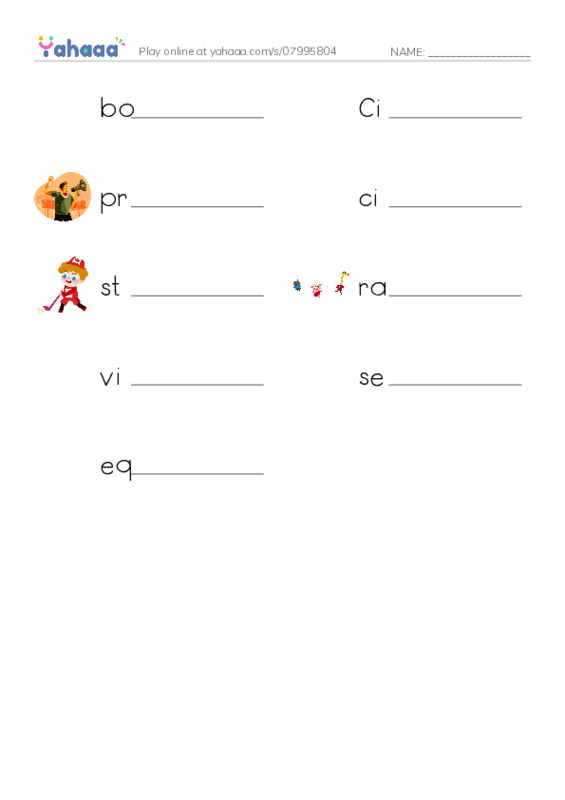 RAZ Vocabulary O: Martin Luther King Jr PDF worksheet writing row