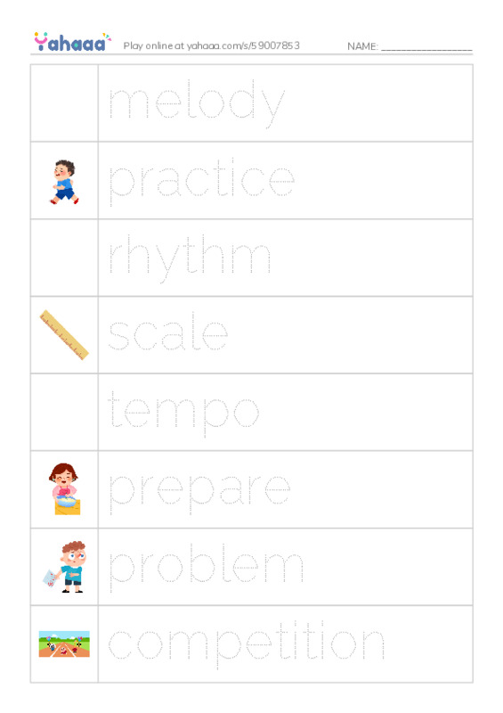 RAZ Vocabulary O: Rockin Rhythm and Sweet Harmony PDF one column image words