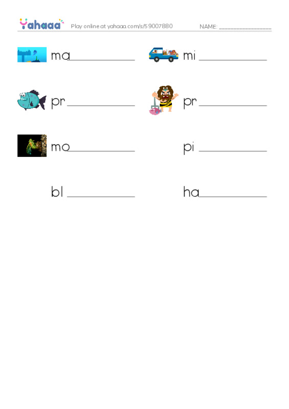 RAZ Vocabulary O: Seals Sea Lions and Walruses PDF worksheet writing row