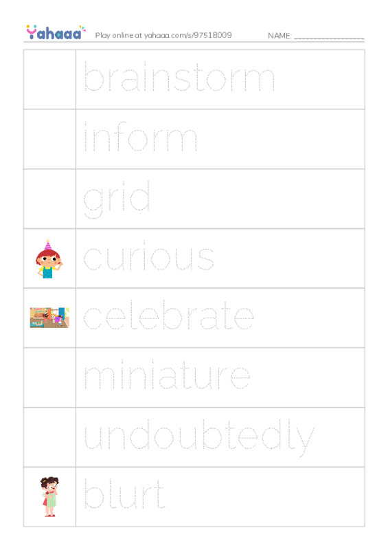 RAZ Vocabulary O: The 100th Day Project PDF one column image words