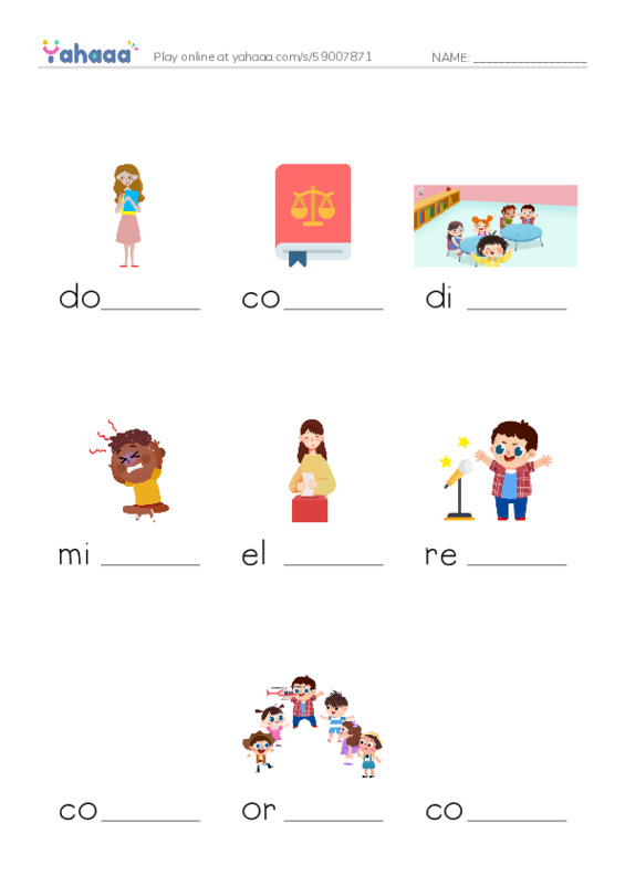 RAZ Vocabulary O: The Creature Constitution PDF worksheet to fill in words gaps