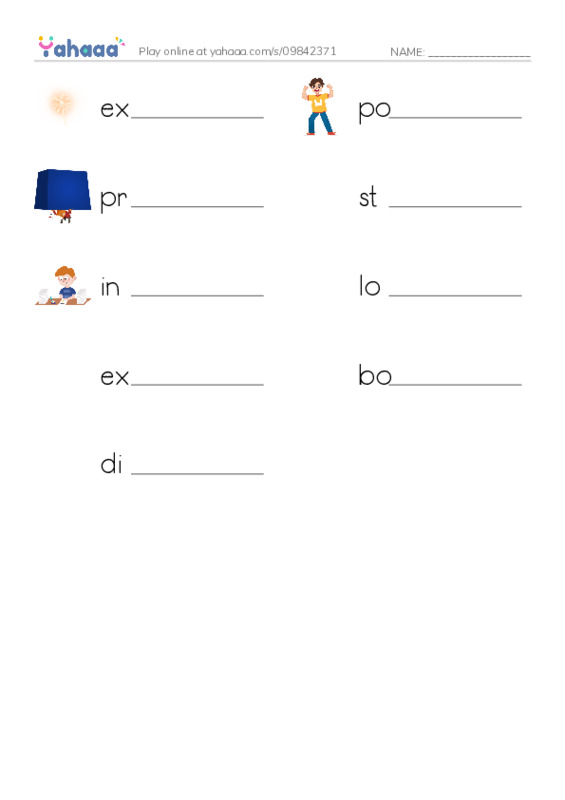 RAZ Vocabulary O: The Steam Engine PDF worksheet writing row