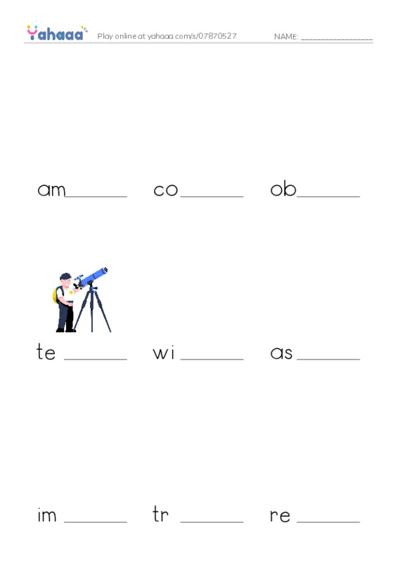 RAZ Vocabulary Q: A Visit to Kitt Peak PDF worksheet to fill in words gaps