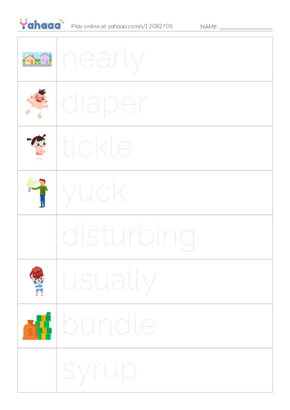 RAZ Vocabulary Q: Arthurs Bad News Day PDF one column image words