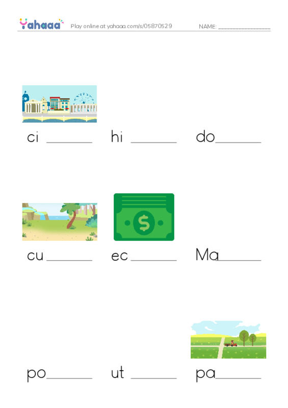 RAZ Vocabulary Q: China PDF worksheet to fill in words gaps