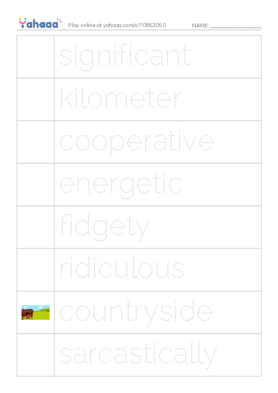 RAZ Vocabulary Q: Emily PDF one column image words