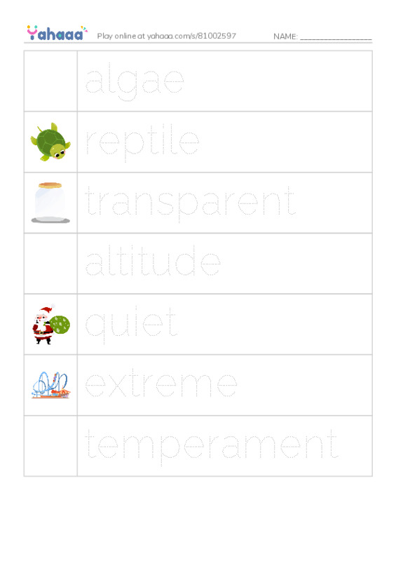 RAZ Vocabulary Q: Extreme Animals PDF one column image words