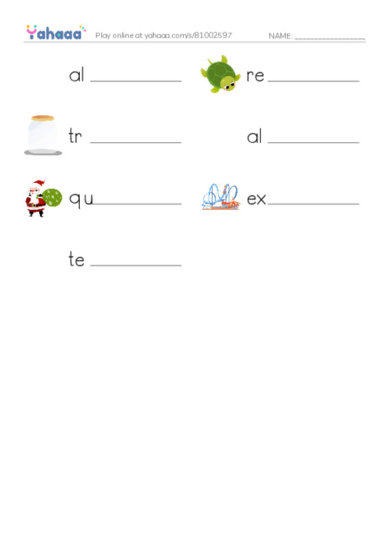RAZ Vocabulary Q: Extreme Animals PDF worksheet writing row