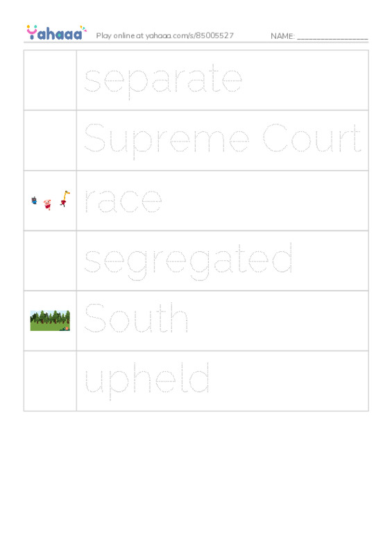 RAZ Vocabulary Q: Good for Thurgood2 PDF one column image words