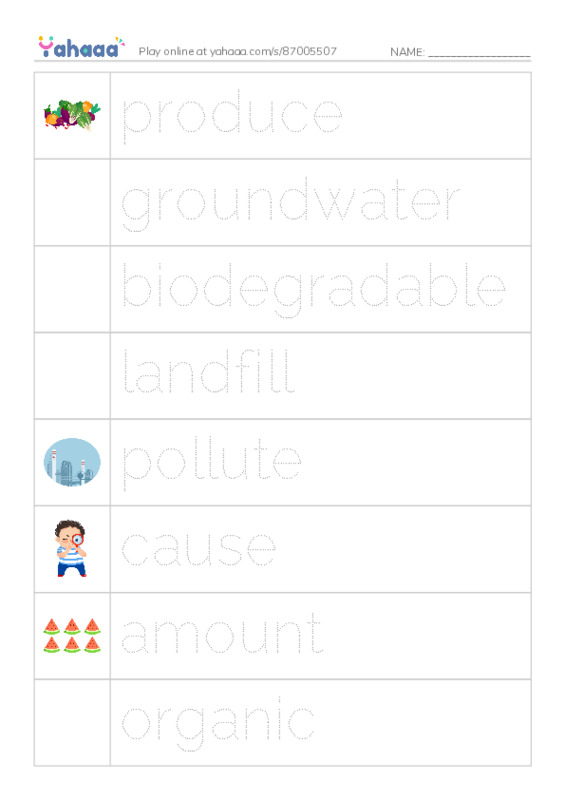 RAZ Vocabulary Q: Landfills What a Load of Garbage PDF one column image words