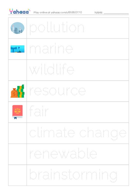 RAZ Vocabulary Q: My Earth Day Birthday PDF one column image words
