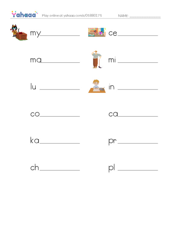 RAZ Vocabulary Q: Mystery at Camp White Cloud PDF worksheet writing row