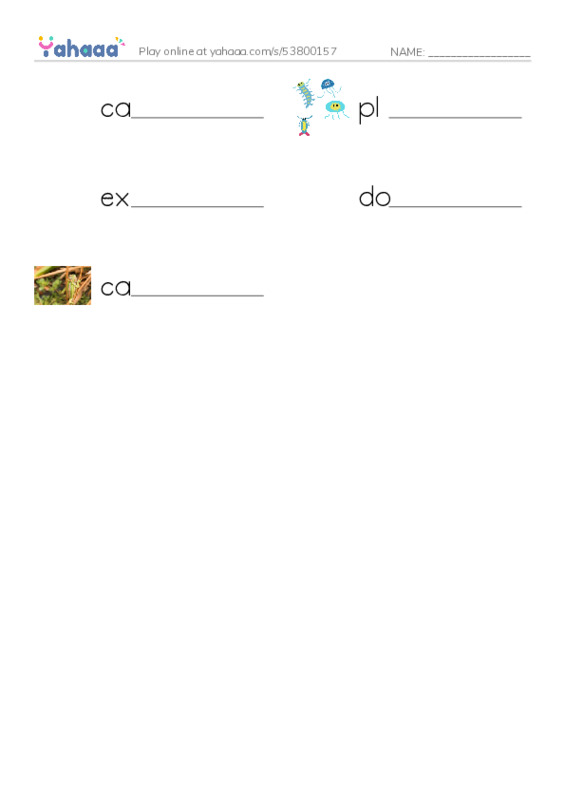 RAZ Vocabulary Q: Sharks PDF worksheet writing row