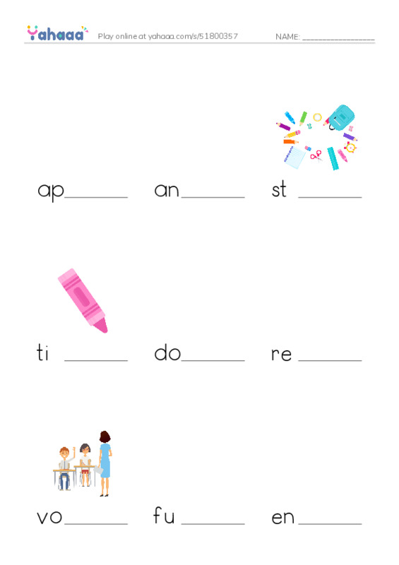 RAZ Vocabulary Q: SPRAK PDF worksheet to fill in words gaps