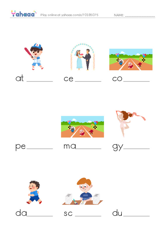 RAZ Vocabulary Q: Summer Olympics Events PDF worksheet to fill in words gaps