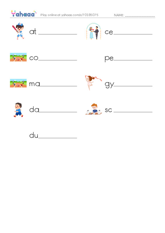 RAZ Vocabulary Q: Summer Olympics Events PDF worksheet writing row