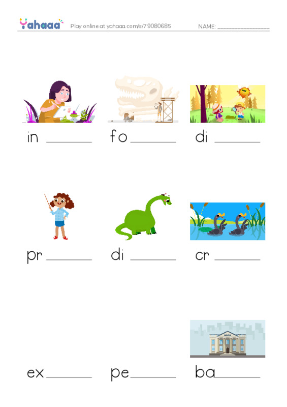 RAZ Vocabulary Q: The Footprint PDF worksheet to fill in words gaps