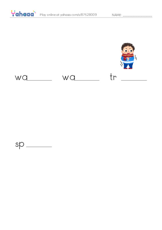RAZ Vocabulary Q: The Little Fir Tree2 PDF worksheet to fill in words gaps