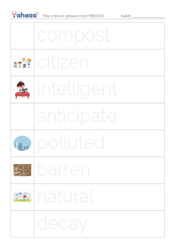 RAZ Vocabulary Q: The ThreeR Plan PDF one column image words